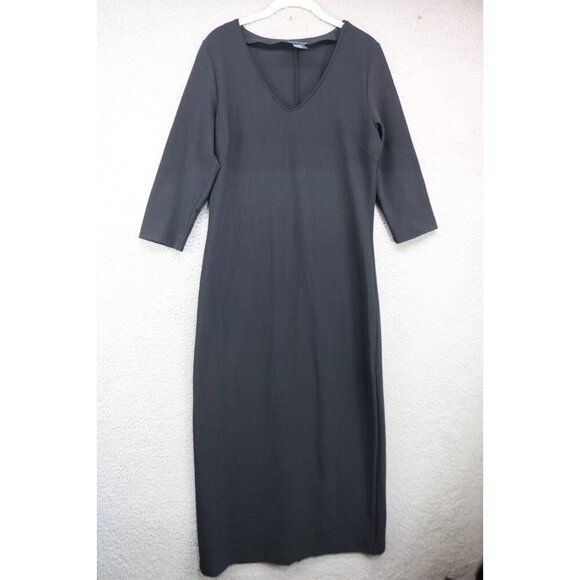 Boston Proper VTG. 3/4 Sleeve Maxi Dress-Medium-Quiet Luxury-Back Slit - Picture 1 of 11